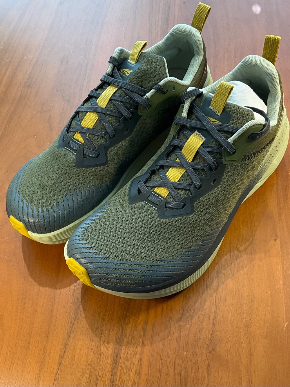Altra Men's Olive Green and Yellow Lightweight Trail Running Shoes